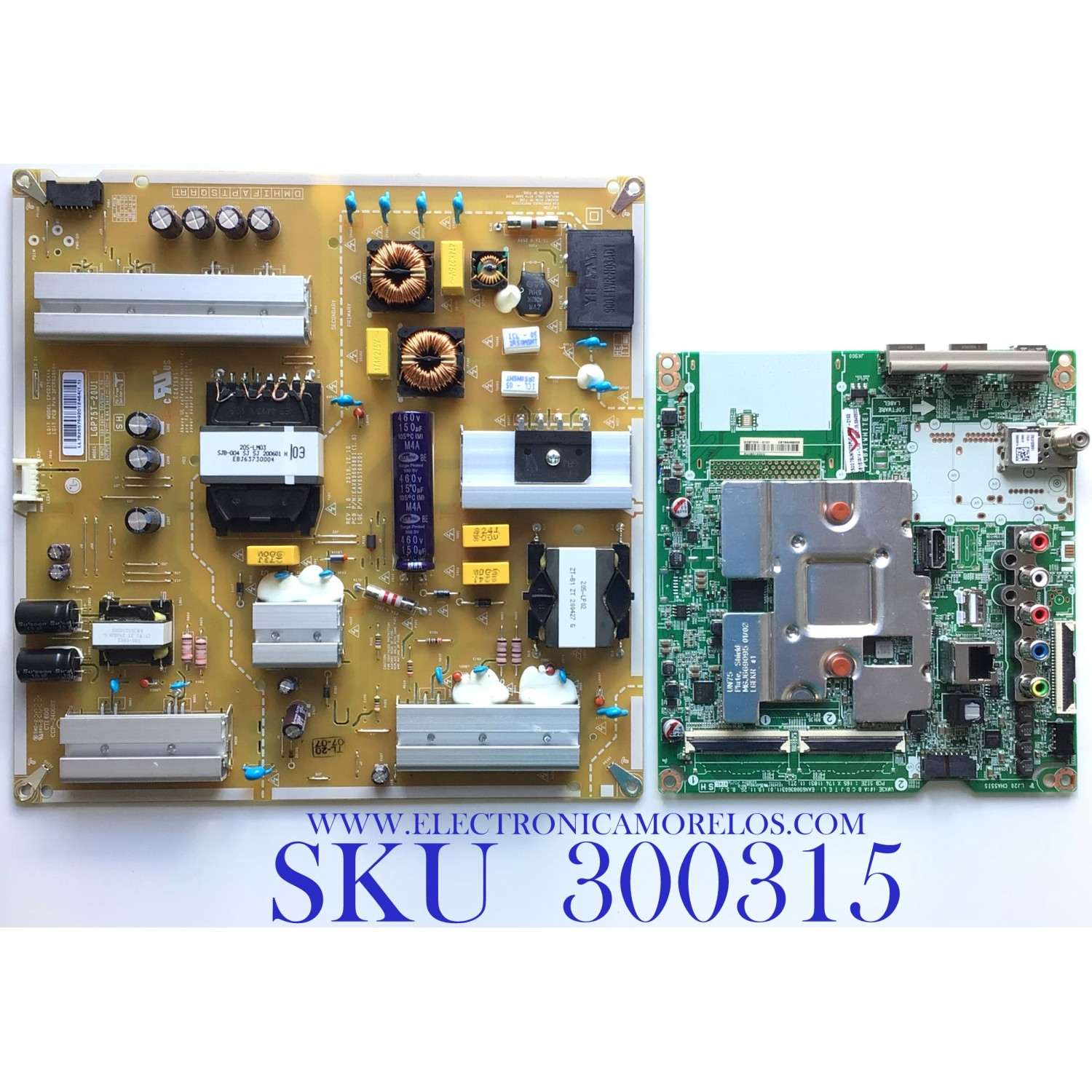 KIT DE TARJETAS PARA TV LG SMART TV / NUMERO DE PARTE MAIN EBT66488002 / EAX69083603 / FUENTE EAY65769201 / EAX69063801 / 65769201 / LGP75T-20U1 / PANEL NC750DQG-ABGR3 / MODELOS 75UN7070PUC / 75UN7370AUH / 75UN7070PUC.BUSFLKR / 75UN7370AUH.BUSVLKR